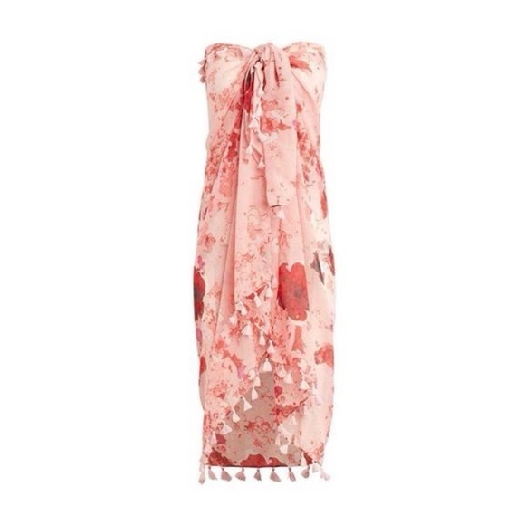 Peter Som Pink and Coral Tie-Dye Swim Sarong - Picture 5 of 9